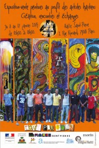 Affiche de l'exposition Haïti Action Artiste à La Halle Saint Pierre HAA